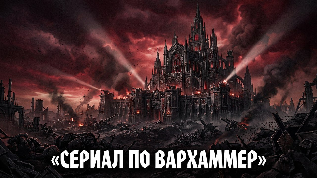 Готический собор-крепость под багровым небом — постер к новости о сериале по Warhammer 40000